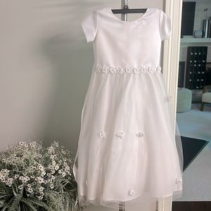 8P flower girl /first communion white <gorgeous >dress